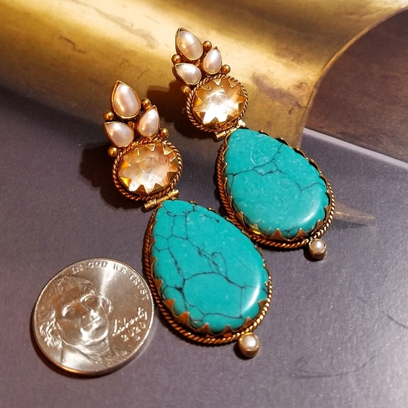 Gold Vermeil Byzantine Style Earrings - Picture 3 of 7